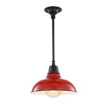 Jasper 12.25" Farmhouse Industrial Indoor/Outdoor Iron LED Pendant